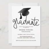 Afstuderen Typografie Eenvoudig Zwart Afstuderen P Kaart (Voorkant)