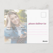 Afstuderen Typografie Eenvoudige roze retro Twee f Briefkaart (Achterkant)