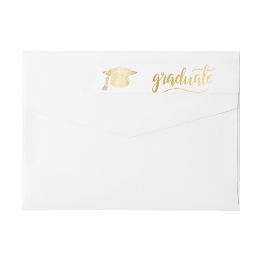 Afstuderen Typografie Faux Gold Afstuderen Pet (Achterkant)