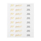 Afstuderen Typografie Faux Gold Afstuderen Pet (Vel)