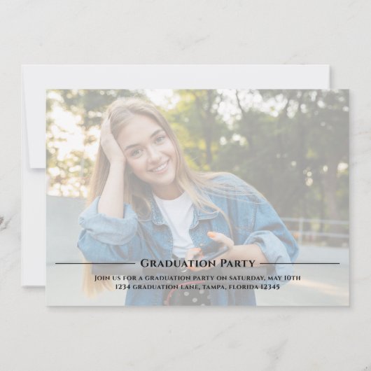 Afstuderen Typografie Foto Blue Simple Two Photo Kaart (Achterkant)