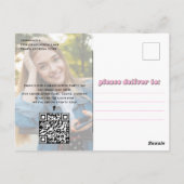 Afstuderen Typografie Foto QR Code Social Media Briefkaart (Achterkant)
