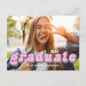 Afstuderen Typografie Foto QR Code Social Media Briefkaart (Voorkant)