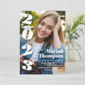 Afstuderen Typografie Foto QR Code Social Media Kaart (Staand voorkant)