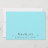 Afstuderen Typografie Foto Simple Blue Fun Retro Kaart (Achterkant)