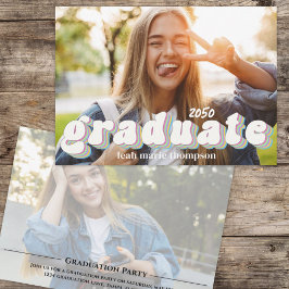 Afstuderen Typografie Fotosjabloon Modern Retro Kaart