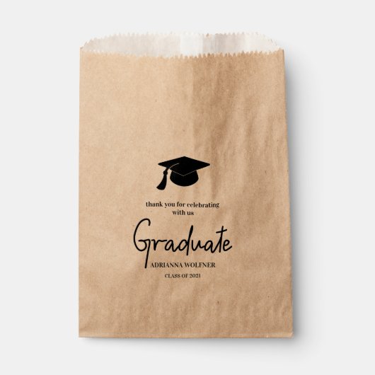 Afstuderen Typografie Modern Favor Bag Bedankzakje (Voorkant)
