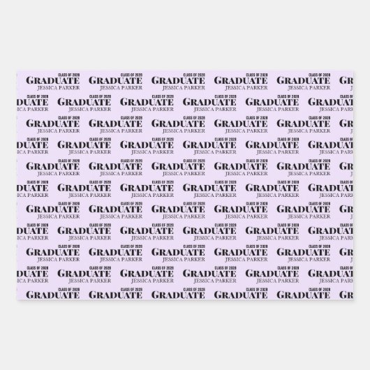 Afstuderen Typografie Script Geometrisch Inpakpapier Vel (Voorkant)