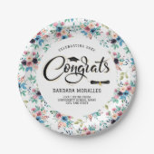 Afstuderen typografie van lentbloemen papieren bordje (Voorkant)