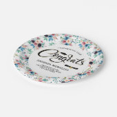 Afstuderen typografie van lentbloemen papieren bordje (Gekanteld)