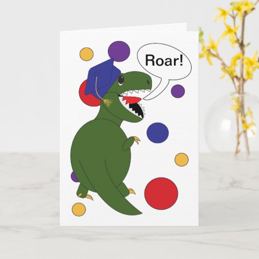 Afstuderen Tyrannosaurus Rex Kaart (Gele Bloem)