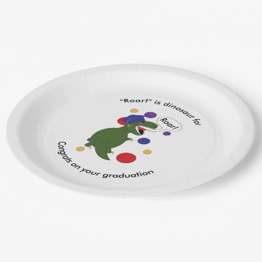 Afstuderen Tyrannosaurus Rex Personaliseren Papieren Bordje (Gekanteld)