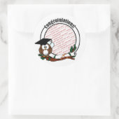 Afstuderen Uil Foto Lijst Ronde Sticker (Tas)