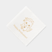 Afstuderen uil in een Pet met een rol Folie Servetten (Rechts)