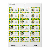 Afstuderen Uil w / Groene & Gouden School Kleuren Etiket (Full Sheet)