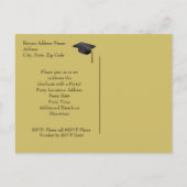 Afstuderen Uitnodigen Briefkaart, Zwart + Goud, 3 Uitnodiging Briefkaart (Achterkant)