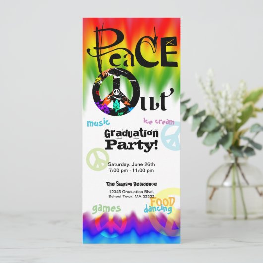 Afstuderen uitnodigen voor vredesactie kaart (Staand voorkant)