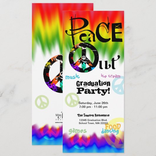 Afstuderen uitnodigen voor vredesactie kaart (Voorkant / Achterkant)