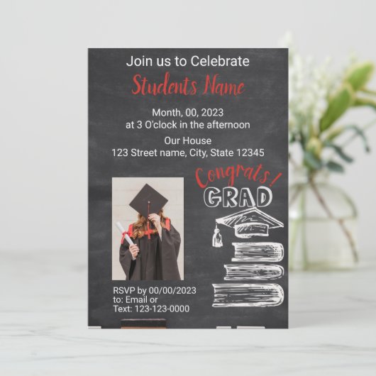 Afstuderen Uitnodiging (Staand voorkant)