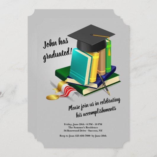 Afstuderen Uitnodiging (Voorkant / Achterkant)