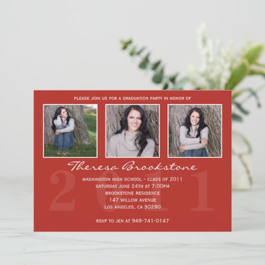 Afstuderen Uitnodiging (Staand voorkant)