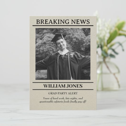 Afstuderen Uitnodiging (Staand voorkant)