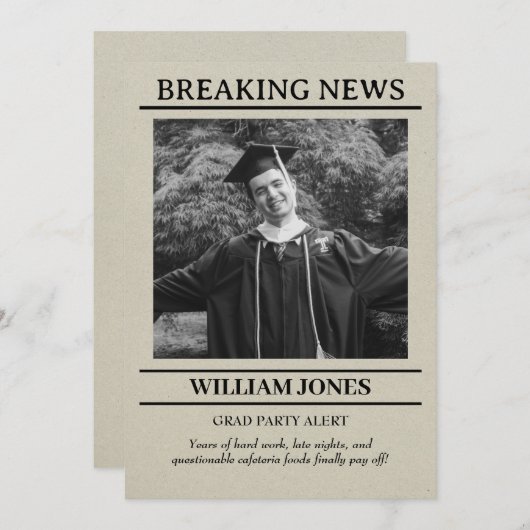 Afstuderen Uitnodiging (Voorkant / Achterkant)