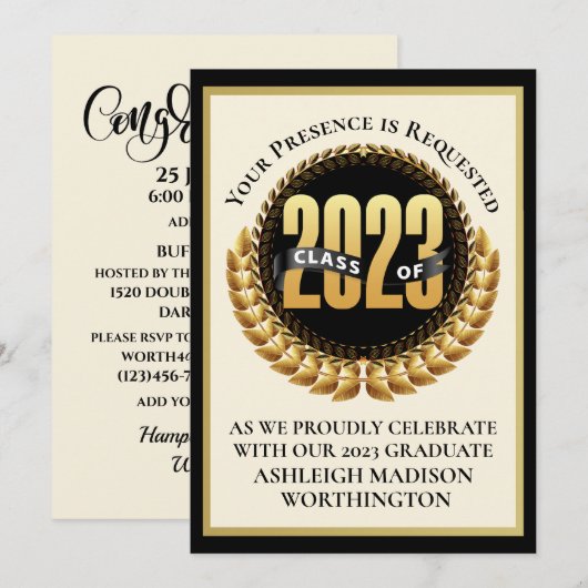 Afstuderen Uitnodiging (Voorkant / Achterkant)