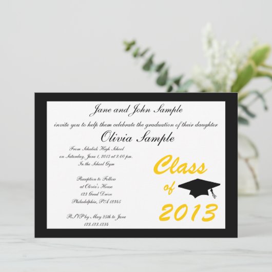 Afstuderen Uitnodiging (Staand voorkant)