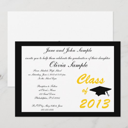 Afstuderen Uitnodiging (Voorkant / Achterkant)