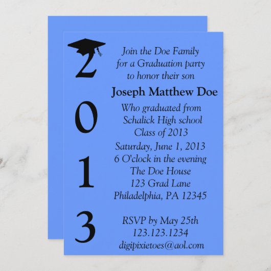 Afstuderen Uitnodiging (Voorkant / Achterkant)