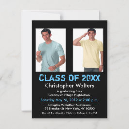 Afstuderen Uitnodiging 2 Afbeelding zwart blauw to