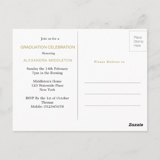 Afstuderen Uitnodiging Afstuderen Foto (Achterkant)