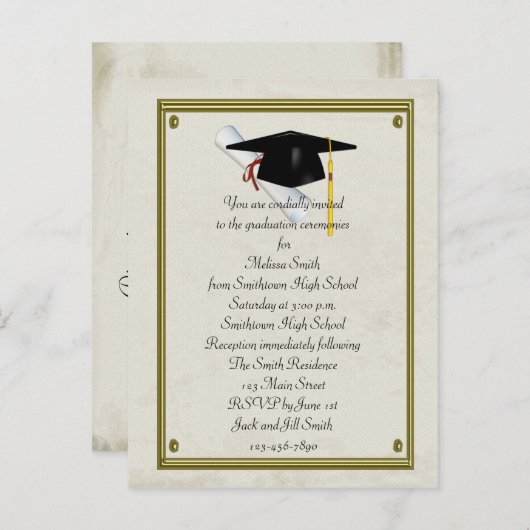 Afstuderen Uitnodiging Briefkaart (Voorkant / Achterkant)