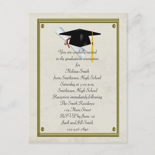 Afstuderen Uitnodiging Briefkaart (Voorkant)