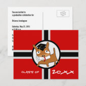 Afstuderen Uitnodiging Briefkaart Puppy Rood 1 (Voorkant / Achterkant)