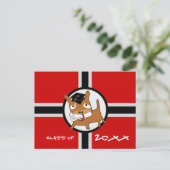 Afstuderen Uitnodiging Briefkaart Puppy Rood 1 (Staand voorkant)