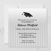 Afstuderen Uitnodiging Cheerleader Foto grijs toev (Achterkant)