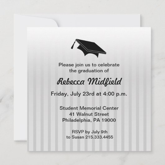 Afstuderen Uitnodiging Cheerleader Foto grijs toev (Achterkant)