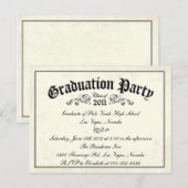 Afstuderen Uitnodiging Diploma stijl (Voorkant / Achterkant)