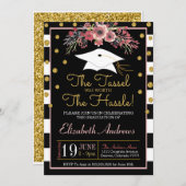 Afstuderen Uitnodiging - Floral (Voorkant / Achterkant)