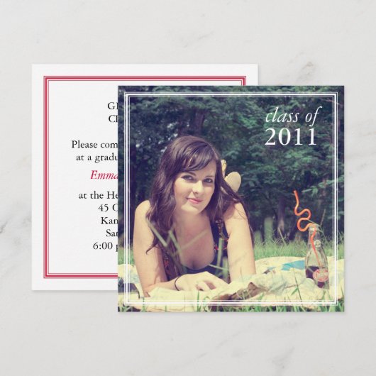 Afstuderen Uitnodiging {foto aankondiging} (Voorkant / Achterkant)