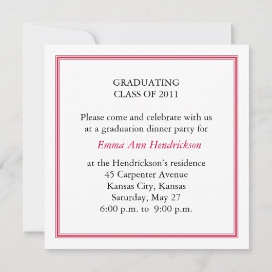 Afstuderen Uitnodiging {foto aankondiging} (Achterkant)