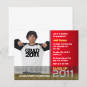 Afstuderen Uitnodiging Foto rood B7 toevoegen (Voorkant / Achterkant)