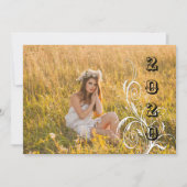 Afstuderen uitnodiging in Light Wood Country Style (Voorkant)