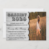 Afstuderen uitnodiging in Light Wood Country Style (Achterkant)