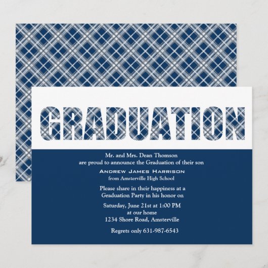 Afstuderen-uitnodiging Kaart (Voorkant / Achterkant)