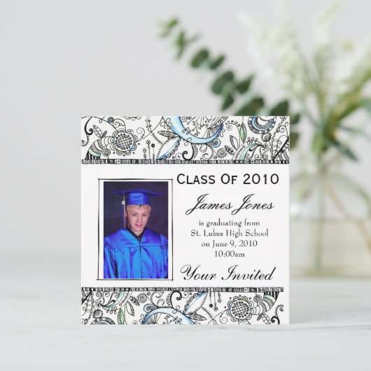 Afstuderen-uitnodiging Kaart (Staand voorkant)