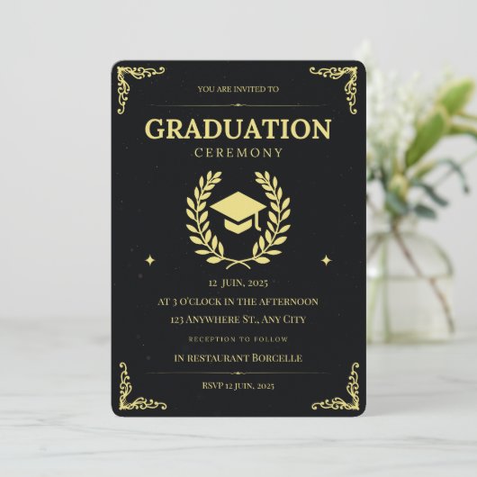 Afstuderen Uitnodiging | Klasse van 2025 (Staand voorkant)