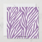 Afstuderen Uitnodiging met Foto Paars Zebra (Achterkant)